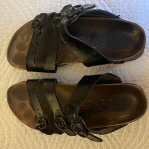 BIRKENSTOCK Birki's 3 Strap Black Sandals Size 39